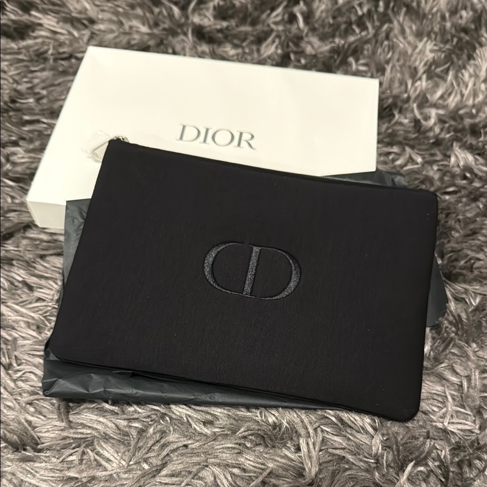 Dior Cosmetics Soft Black Pouch Make Up Cosmetic Bag New with Box